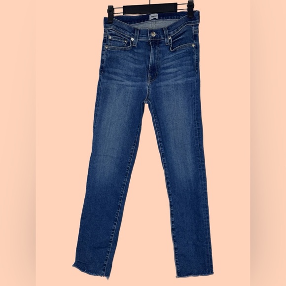 Edwin Anthropology Skinny Jeans Ankle Crop Cut Denim Dark Wash Size 25 - Picture 1 of 8